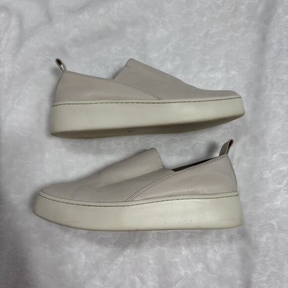 VINCE Saxon Slip On Platform Sneakers Shoes Womens Size 5.5M Bone Color - Picture 3 of 12